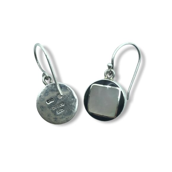 Opal & Enamel Wire Hook Earrings - Picture 2 of 4